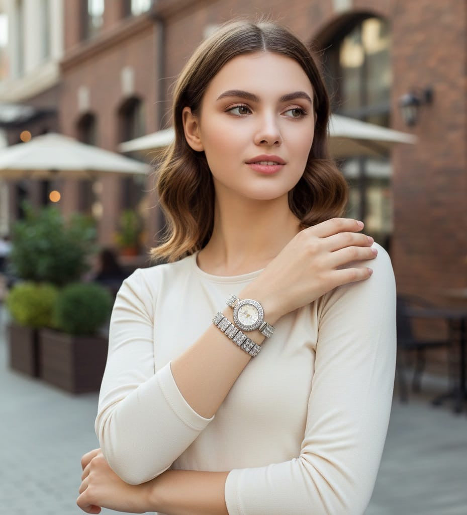 RELOJ DE FIESTA EN SET CON PULSERA 02