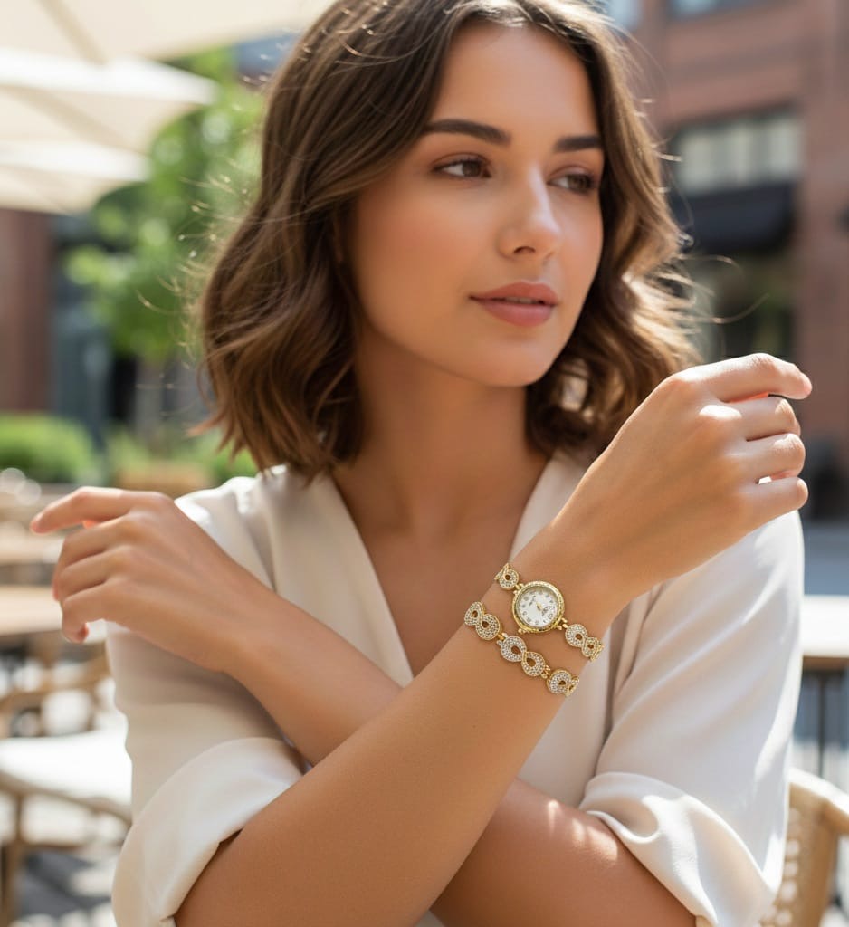 RELOJ DE FIESTA EN SET CON PULSERA