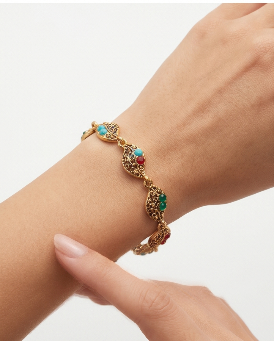 PULSERA DE BRONCE CON PIEDRAS