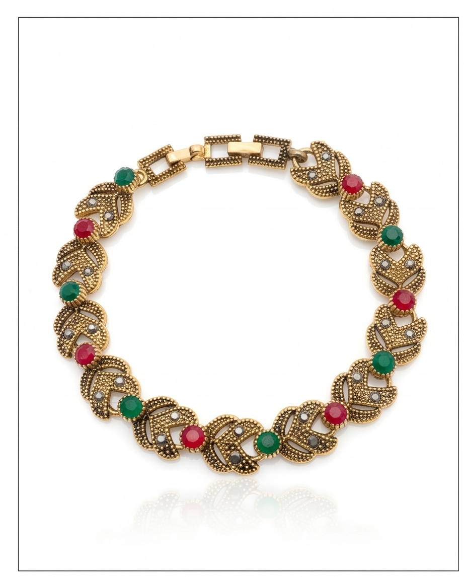 PULSERA DE BRONCE Y PIEDRAS