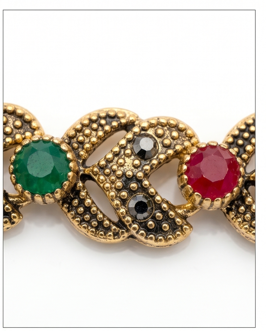 PULSERA DE BRONCE Y PIEDRAS