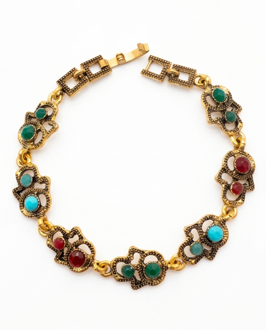 PULSERA DE BRONCE Y PIEDRAS