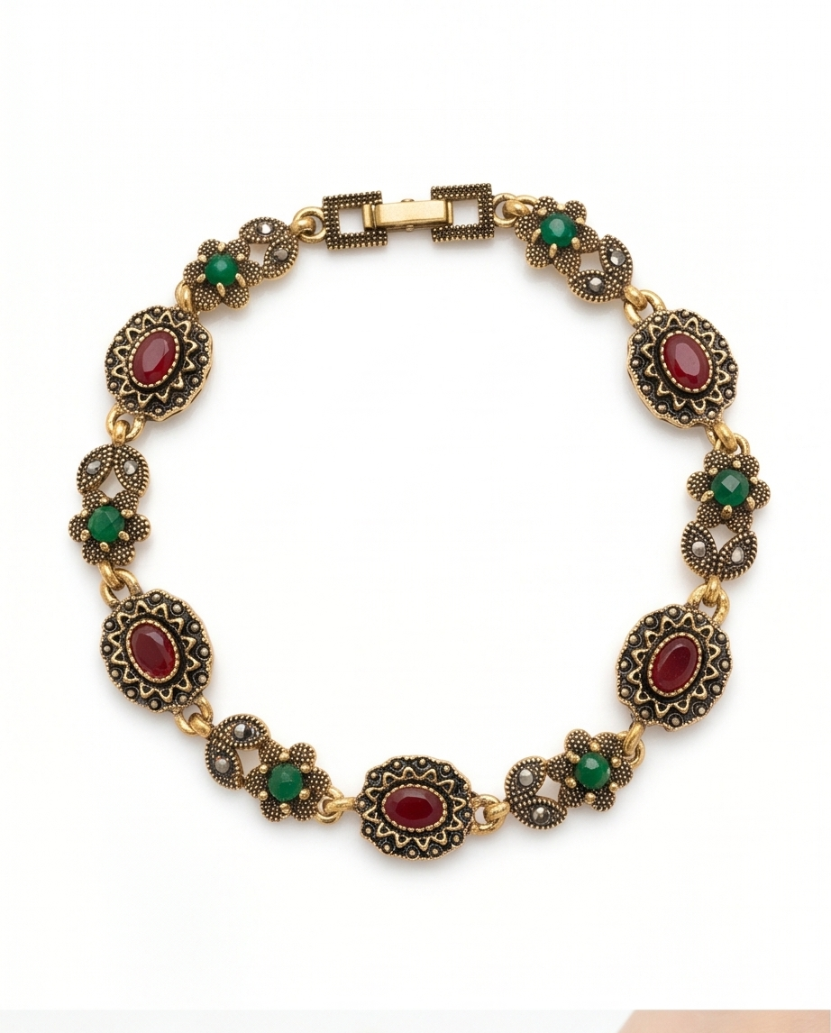 PULSERA DE BRONCE Y PIEDRAS