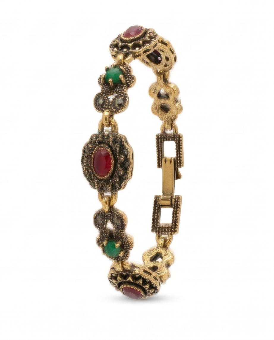 PULSERA DE BRONCE Y PIEDRAS