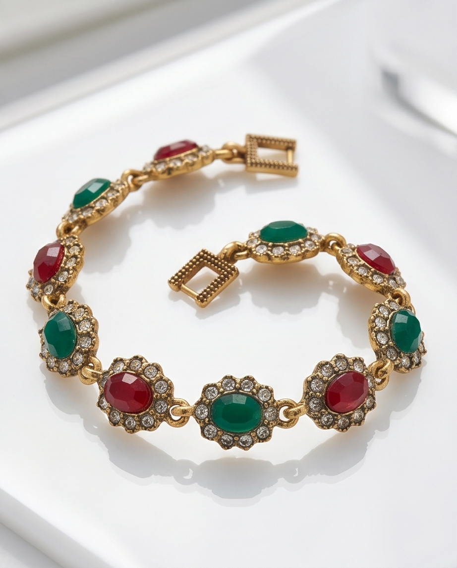 PULSERA DE BRONCE Y PIEDRAS