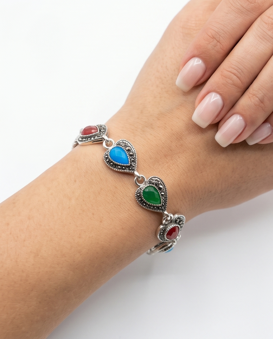 PULSERA DE BRONCE Y PIEDRAS