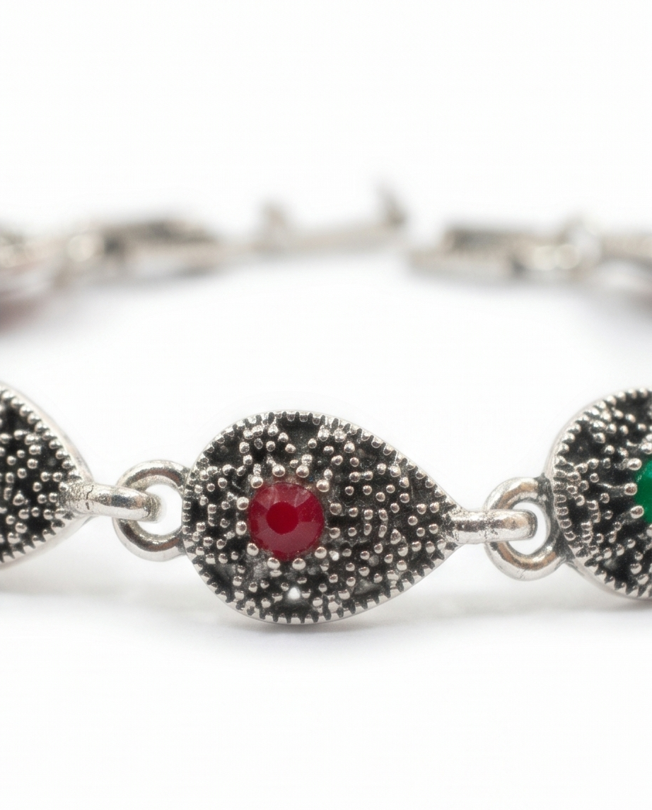 PULSERA DE BRONCE Y PIEDRAS
