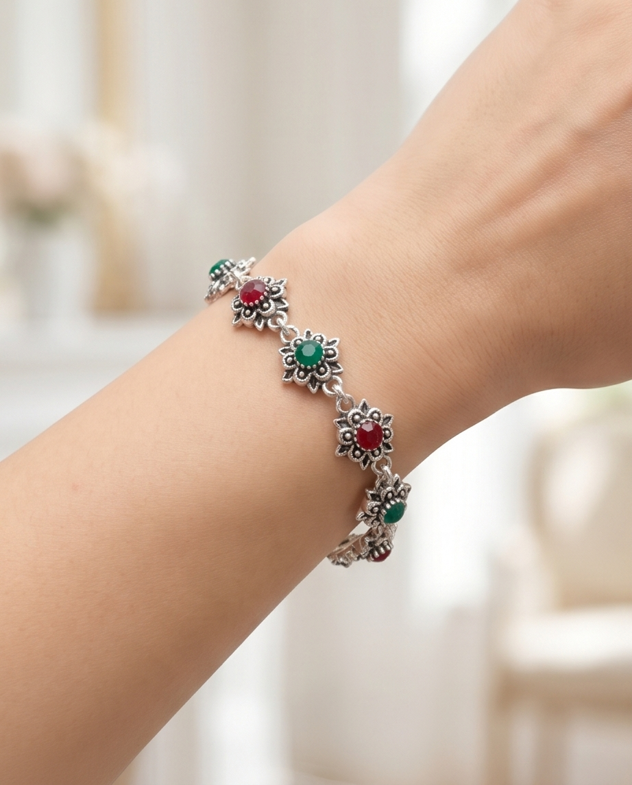PULSERA DE BRONCE Y PIEDRAS