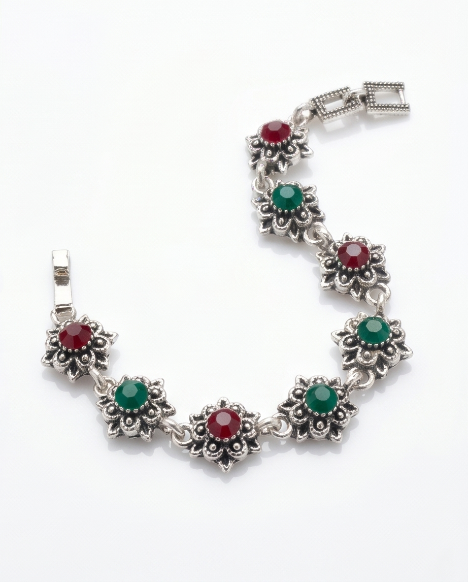 PULSERA DE BRONCE Y PIEDRAS