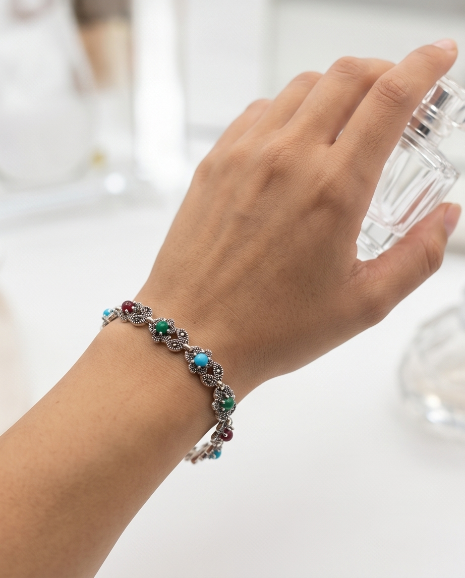PULSERA DE BRONCE CON PIEDRAS