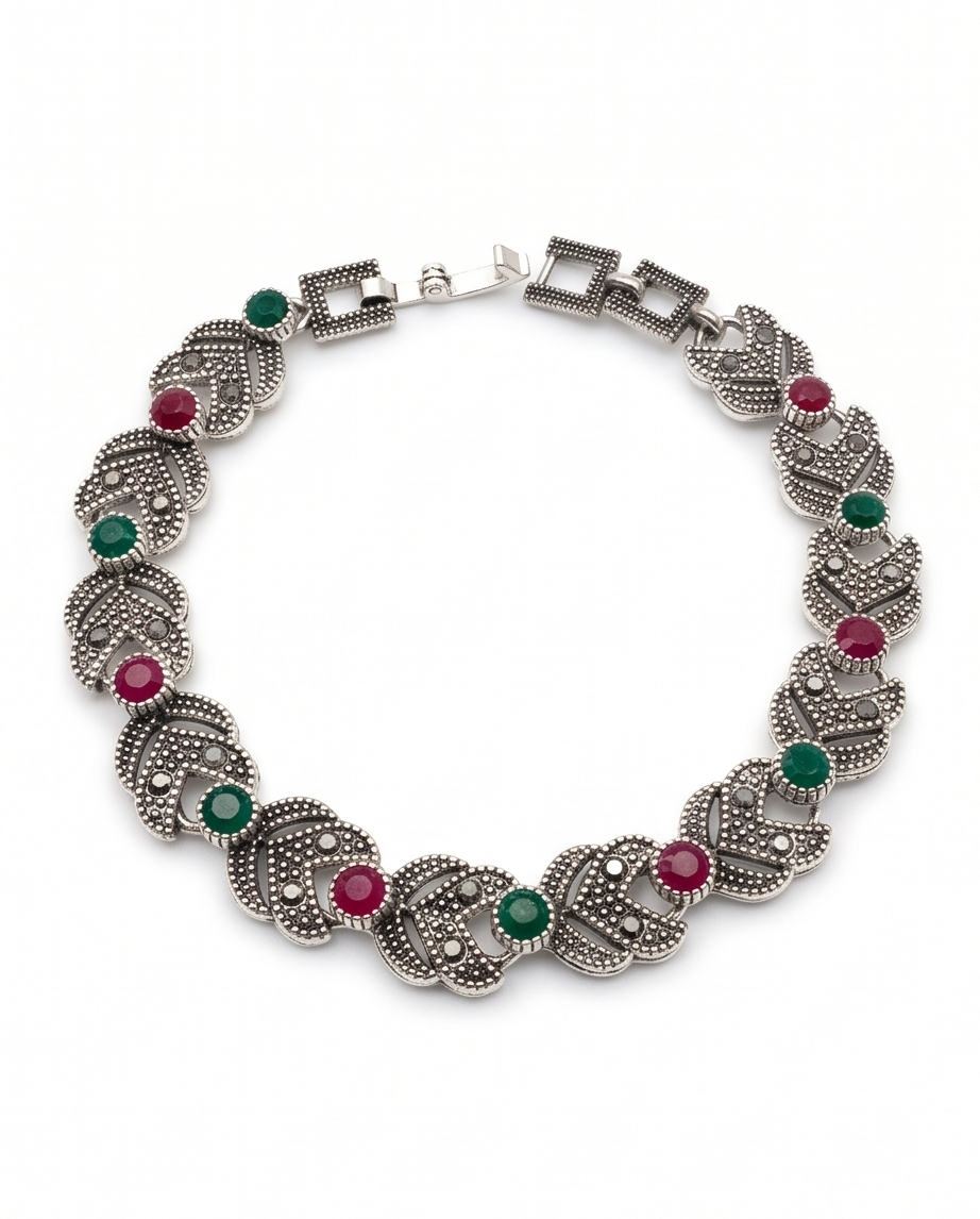 PULSERA DE BRONCE Y PIEDRAS