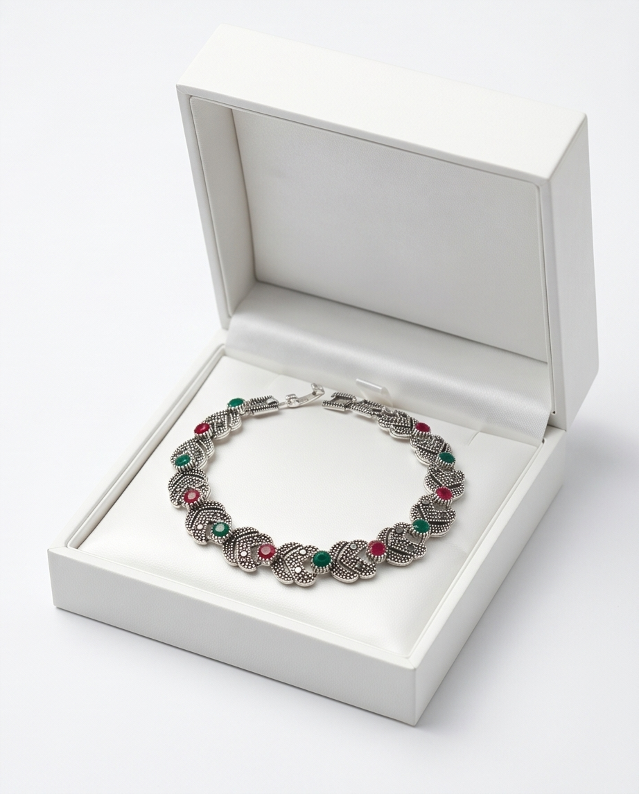 PULSERA DE BRONCE Y PIEDRAS
