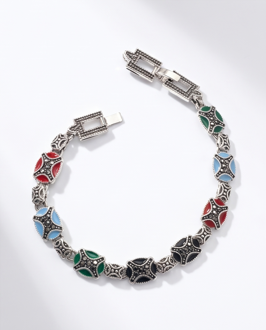 PULSERA DE BRONCE Y PIEDRAS