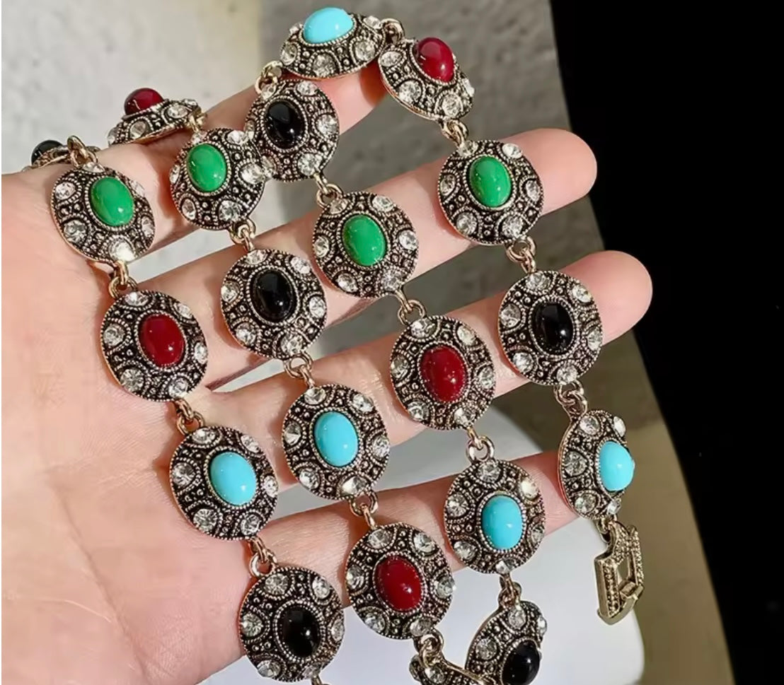 PULSERA DE BRONCE Y PIEDRAS