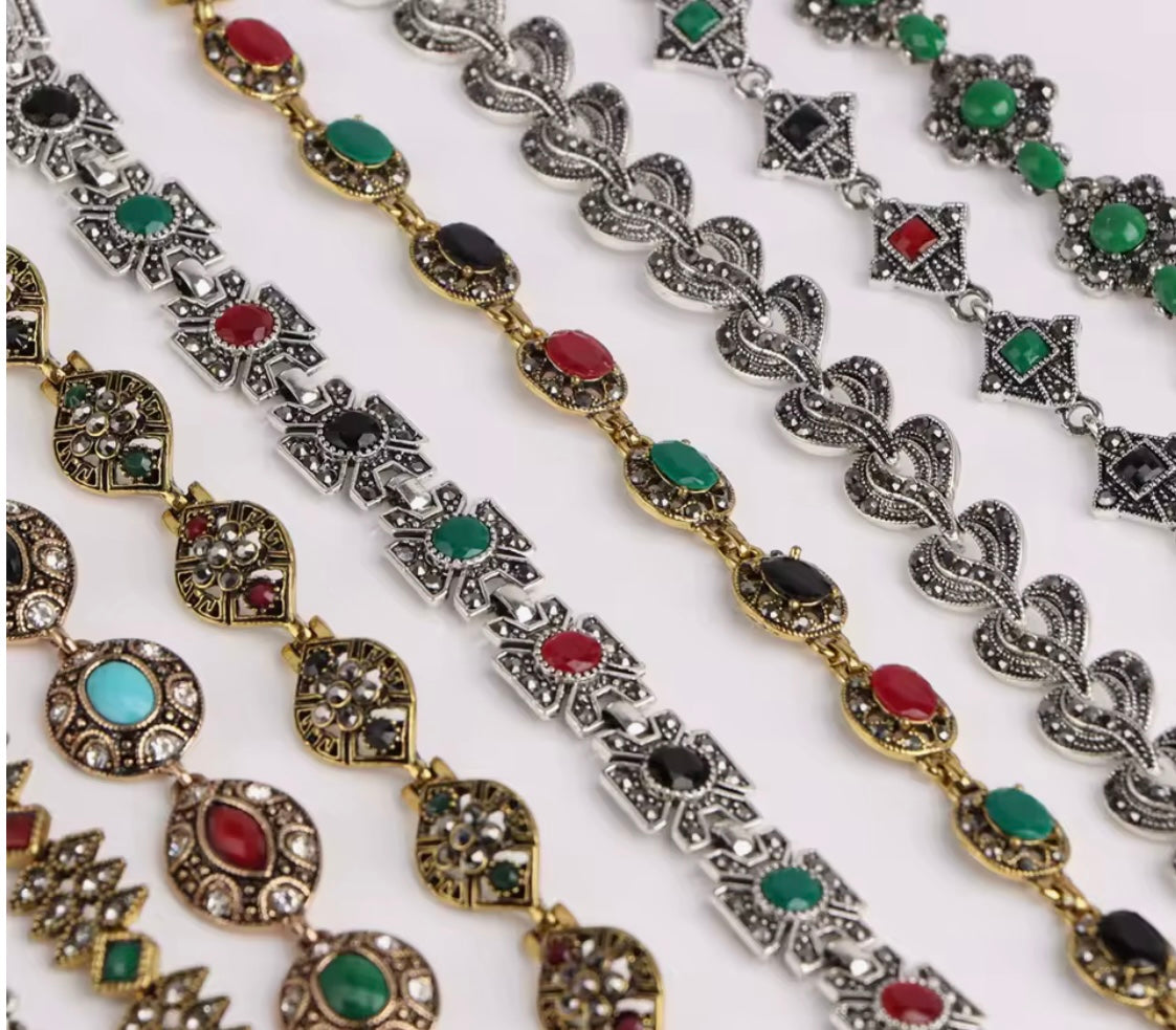 PULSERA DE BRONCE Y PIEDRAS