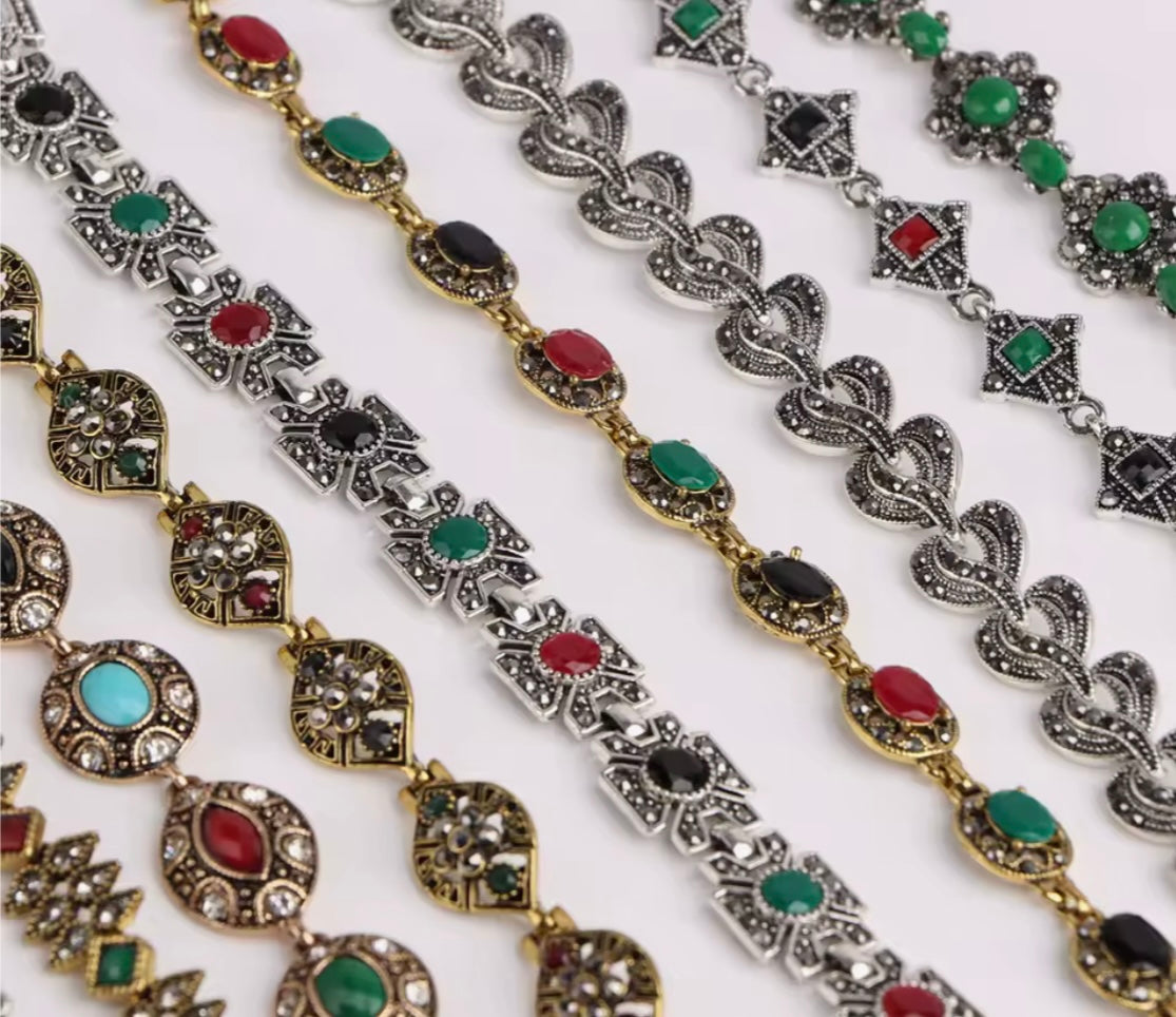 PULSERA DE BRONCE Y PIEDRAS