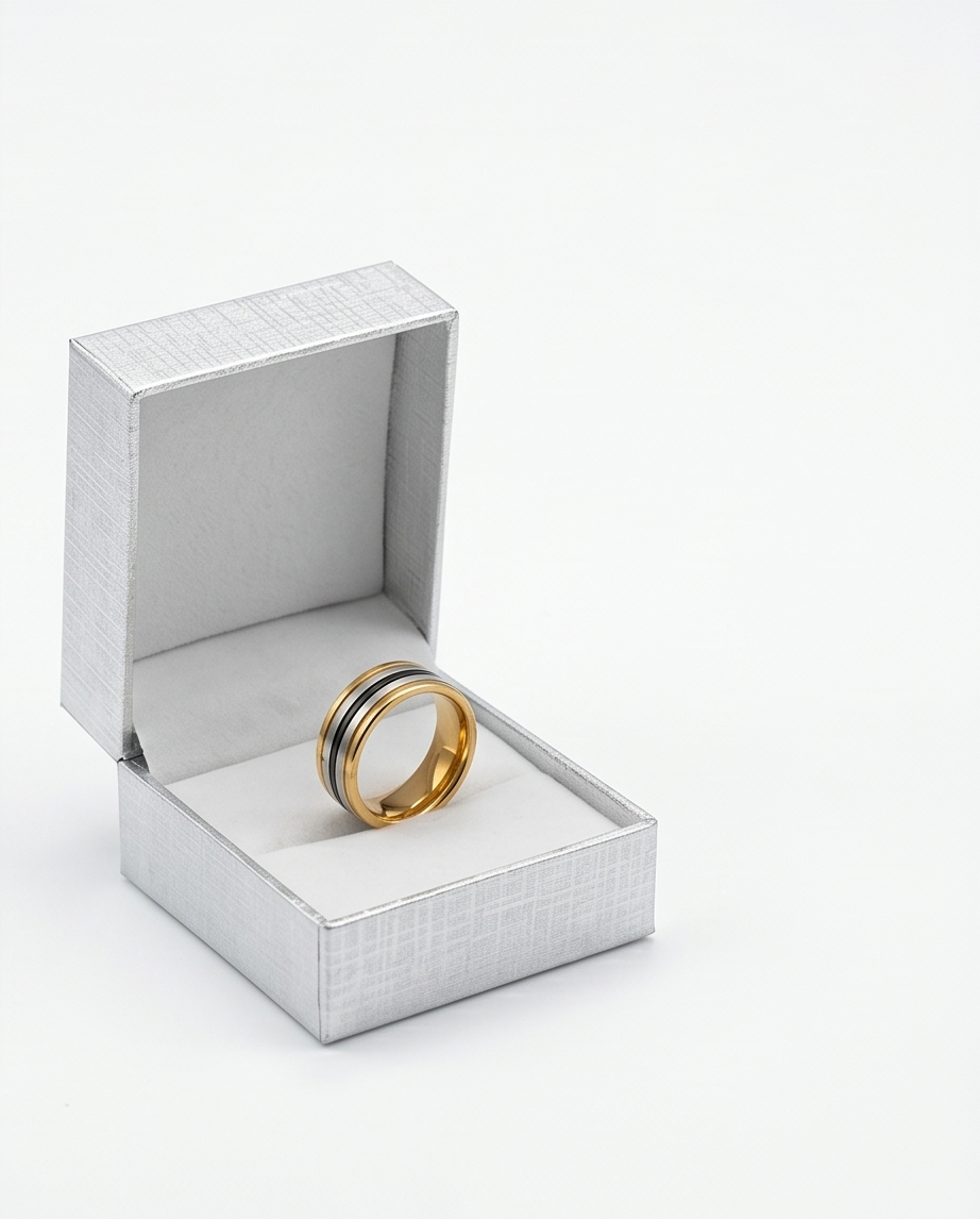 Anillo acero quirúrgico mujer 51