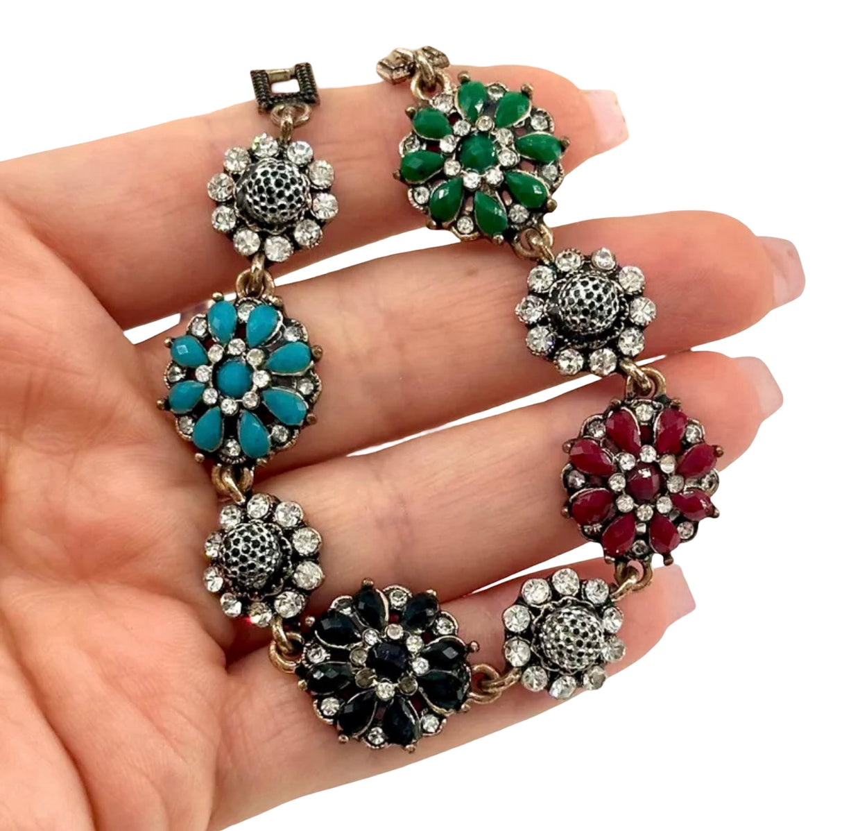 PULSERA DE BRONCE Y PIEDRAS