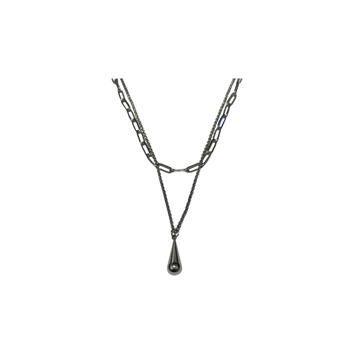 Collar de acero quirurgico doble con dije