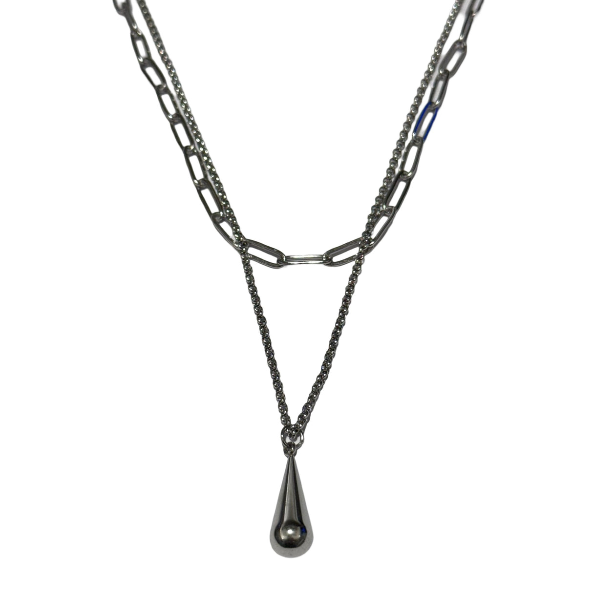 Collar de acero quirurgico doble con dije