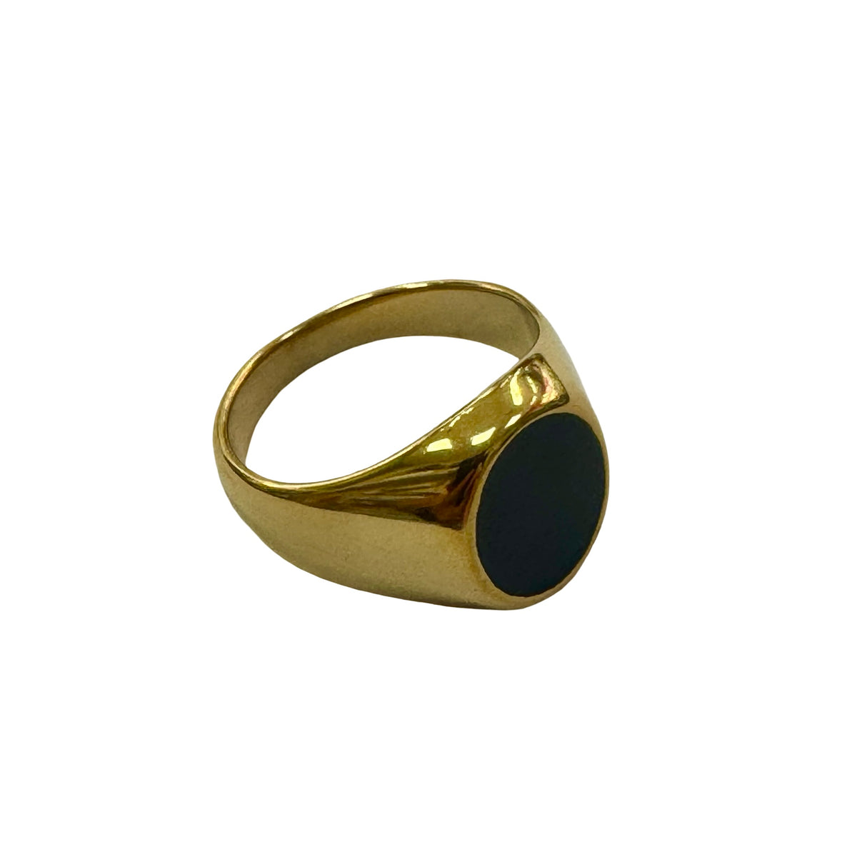ANILLO DE ACERO QUIRURGICO DORADO CON PIEDRA AN007