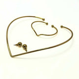 conjunto de collar , pulsera y caravanas dama