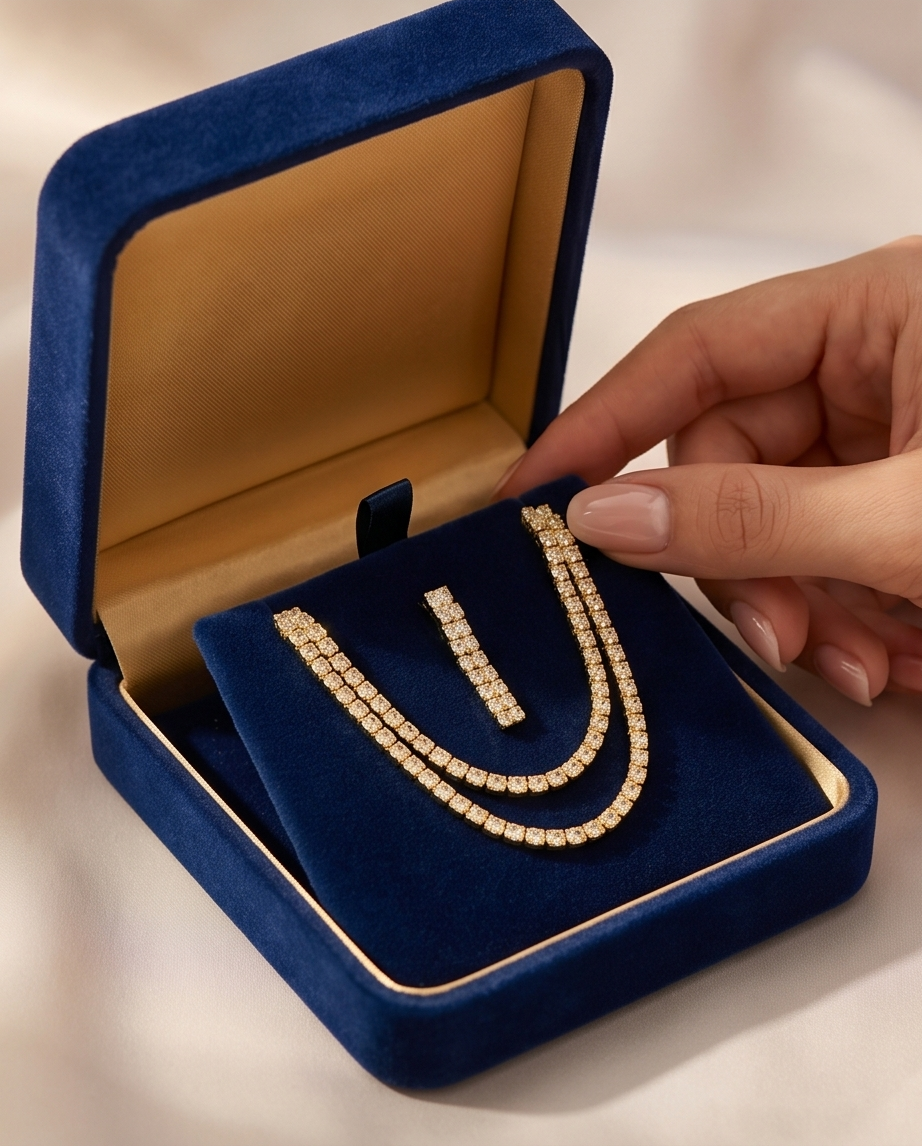 Conjunto de mujer collar y caravana