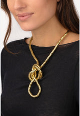 COLLAR EN FANTASIA PARA DAMA PLATEADO Y DORADO