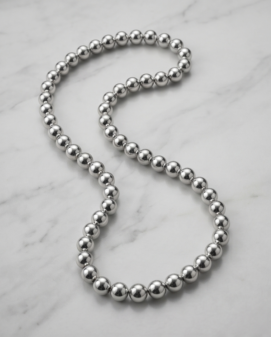 COLLARES DE FANTASIA Y PERLAS PLATEADAS C04