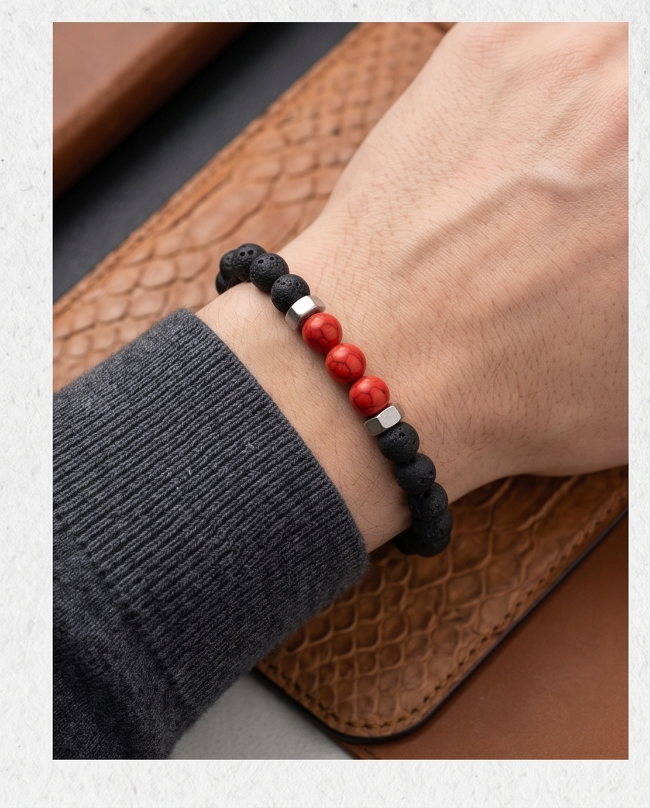 PULSERA UNISEX CON PIEDRA VOLCANICA 1