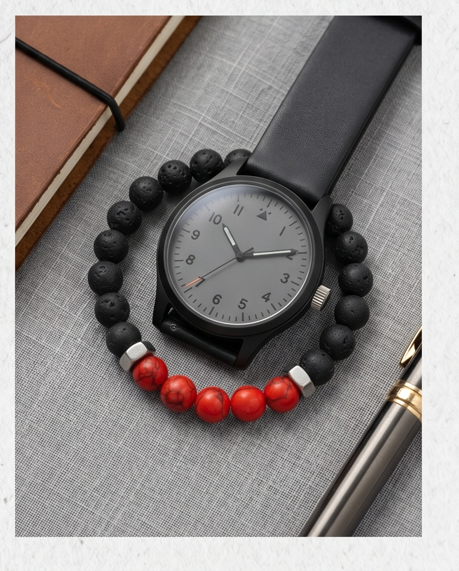 PULSERA UNISEX CON PIEDRA VOLCANICA 1