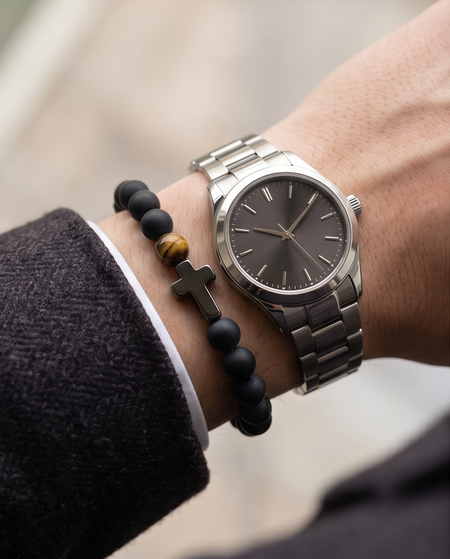 PULSERA UNISEX CON PIEDRA VOLCANICA 8