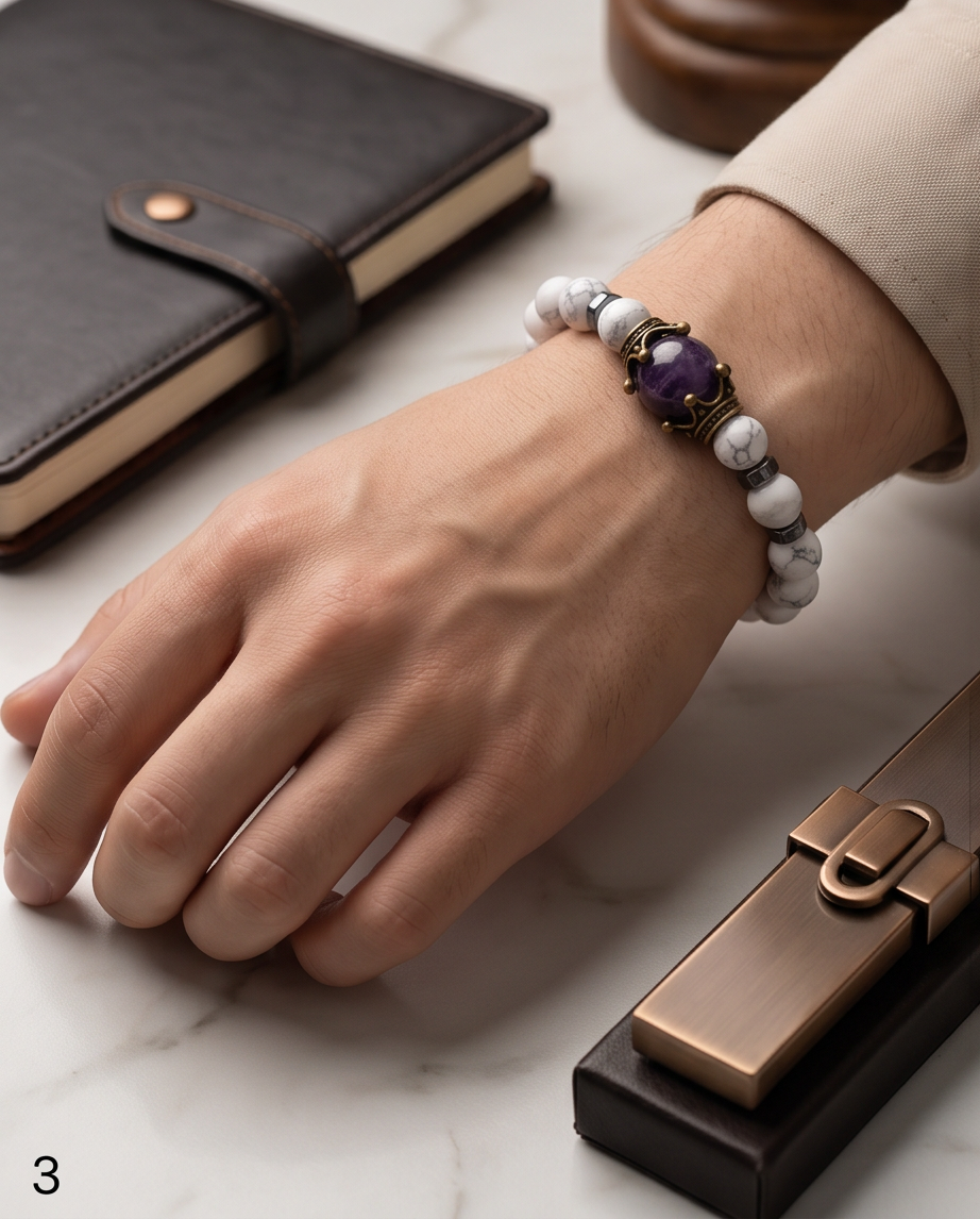 PULSERA DE PIEDRAS NATURALES CON DIJE