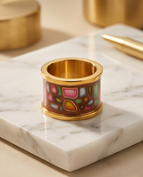 ANILLO DE ACERO ESMALTADO EN COLORES