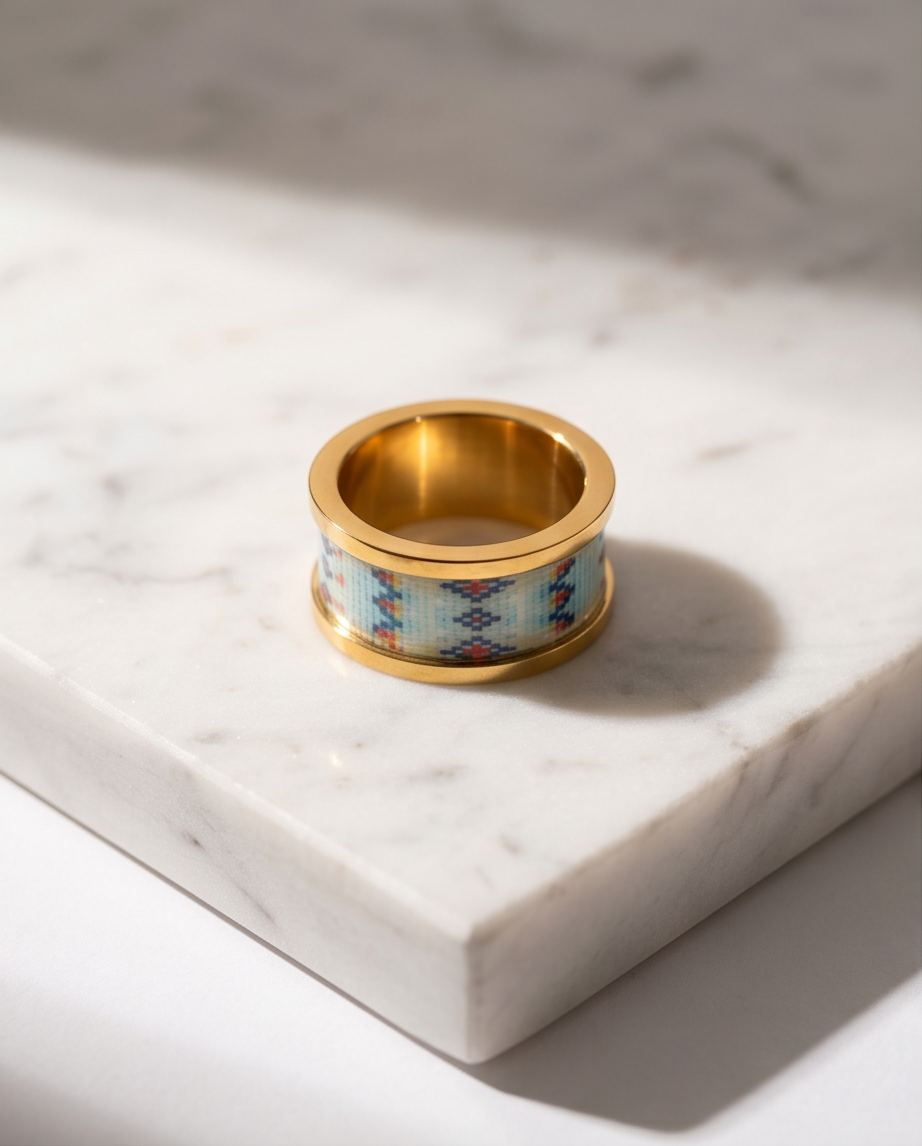ANILLO DE ACERO ESMALTADO EN COLORES