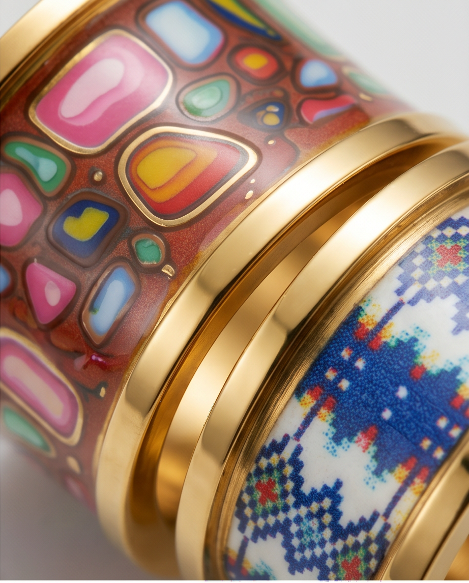 ANILLO DE ACERO ESMALTADO EN COLORES