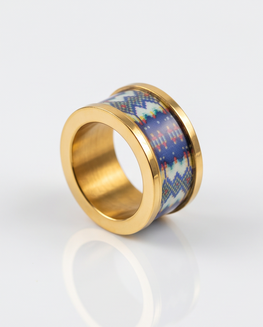 ANILLO DE ACERO ESMALTADO EN COLORES