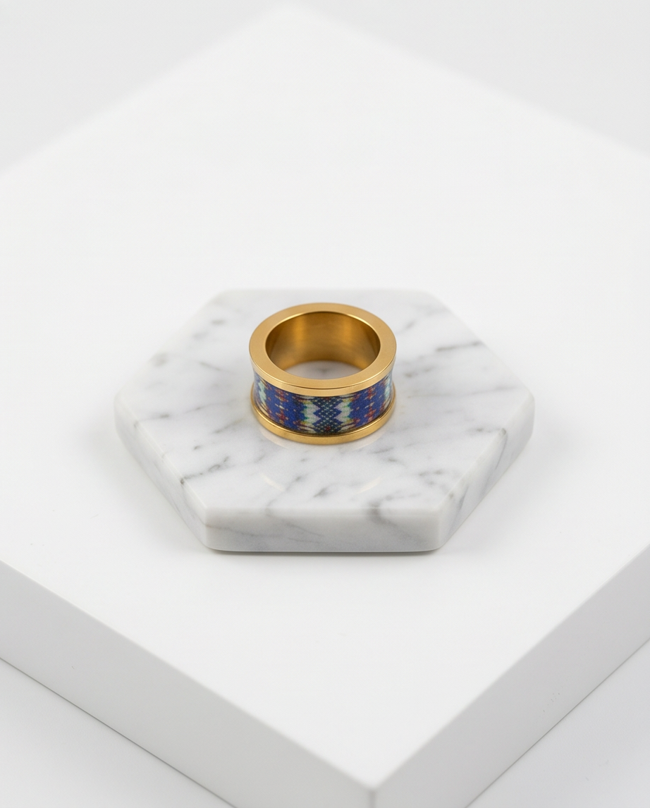 ANILLO DE ACERO ESMALTADO EN COLORES