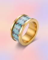 ANILLO DE ACERO ESMALTADO EN COLORES