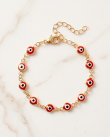PULSERA CON OJITOS ROJA