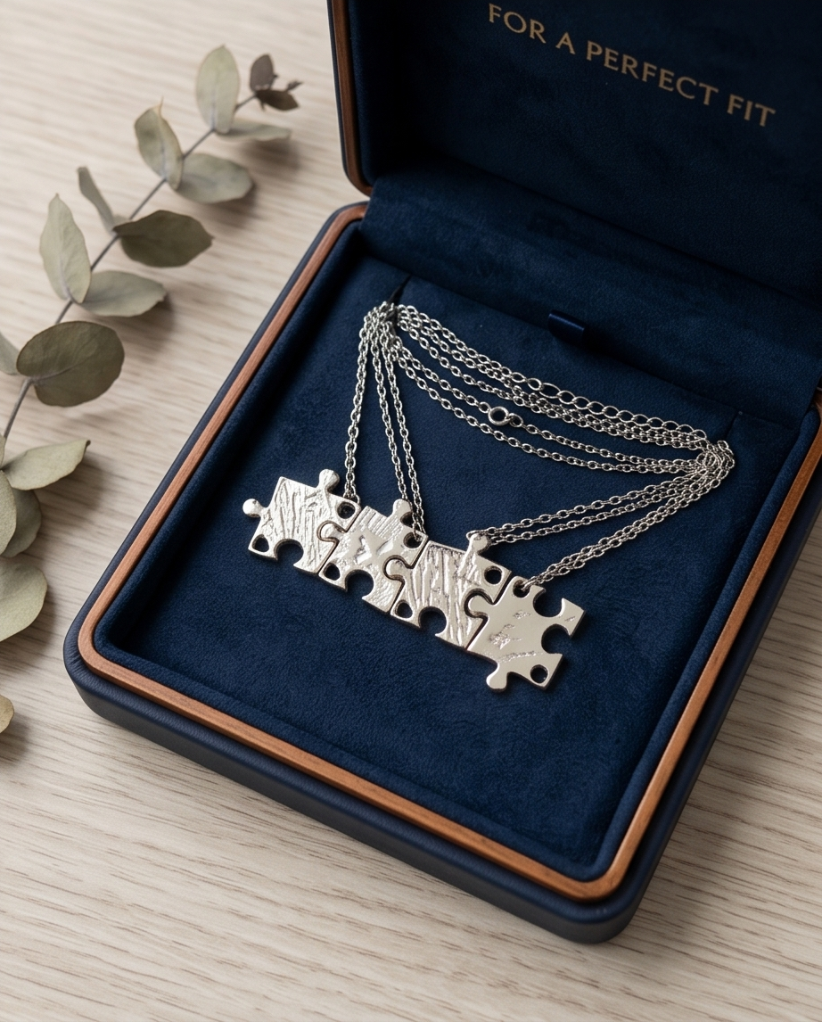 CONJUNTO DE 4 CADENAS CON DIJE AMISTAD