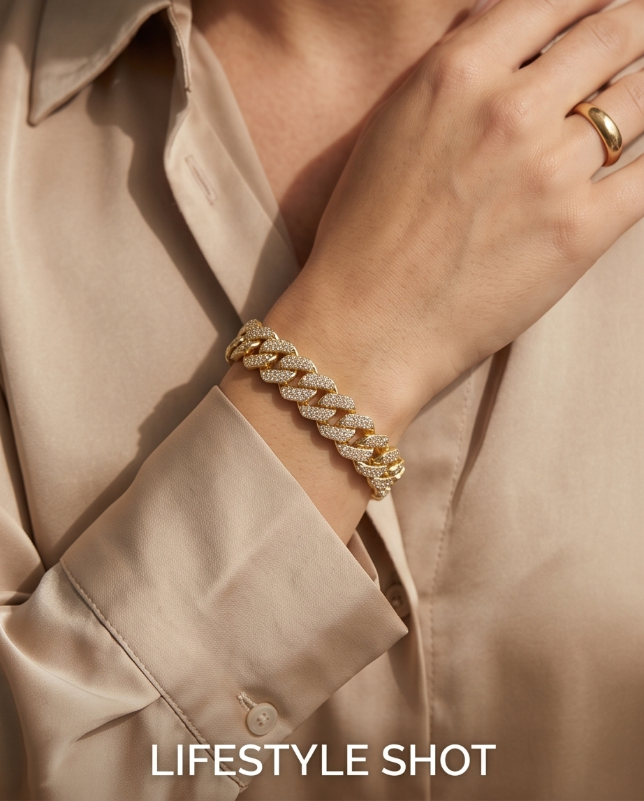 PULSERA CUBANA DORADA