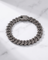PULSERA CUBANA PLATEADA EMPAVONADA