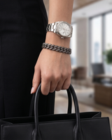 PULSERA CUBANA PLATEADA EMPAVONADA