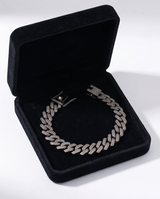 PULSERA CUBANA PLATEADA EMPAVONADA