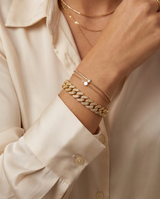 PULSERA CUBANA PLATEADA EMPAVONADA Y DORADA