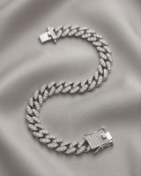 PULSERA CUBANA PLATEADA EMPAVONADA, PLATEADA Y DORADA