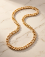 COLLAR CUBANO CON PIEDRAS DORADO