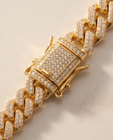 COLLAR CUBANO CON PIEDRAS DORADO