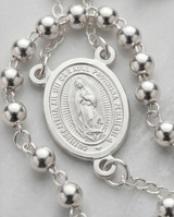 ROSARIO EN ACERO DE CUELLO CON PERLAS